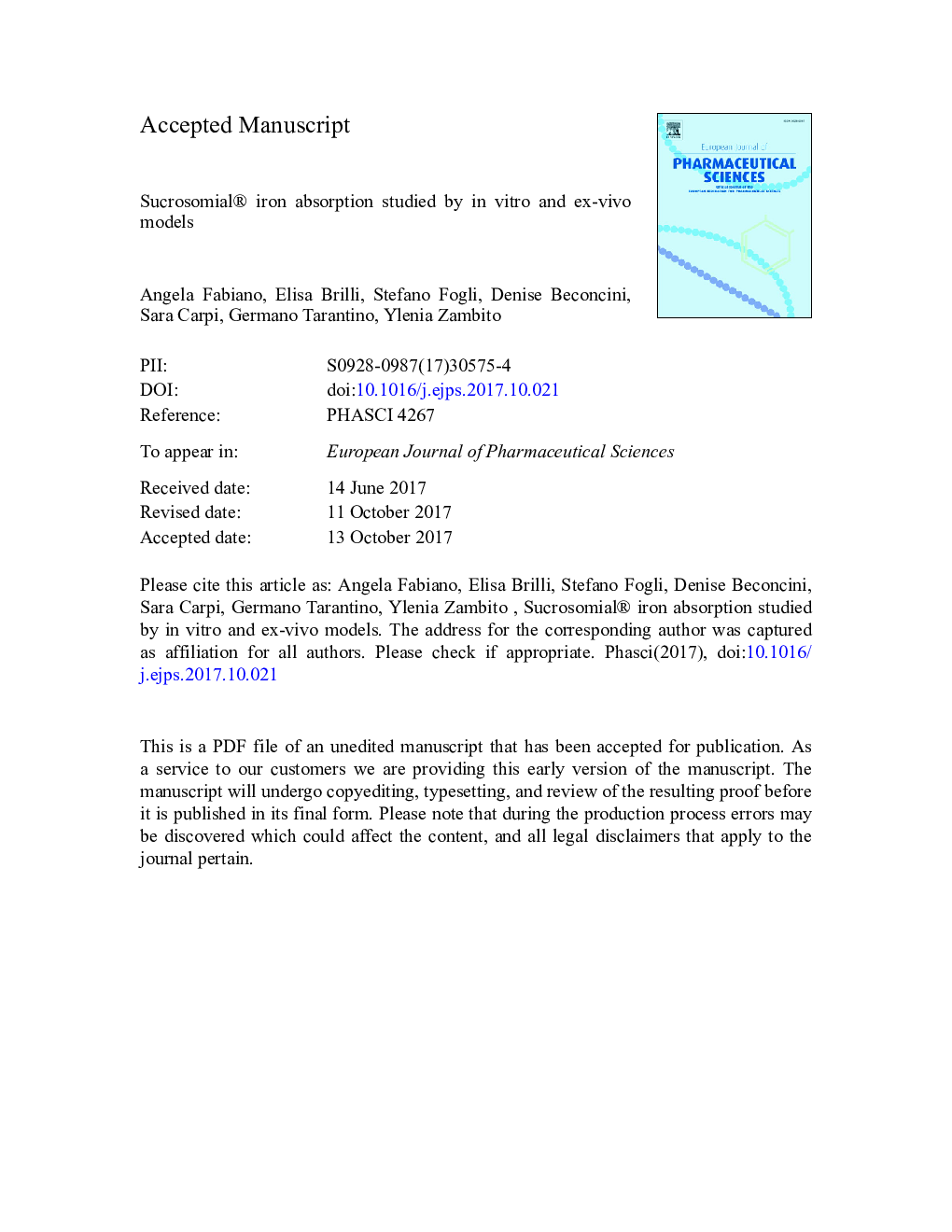 Sucrosomial® iron absorption studied by in vitro and ex-vivo models