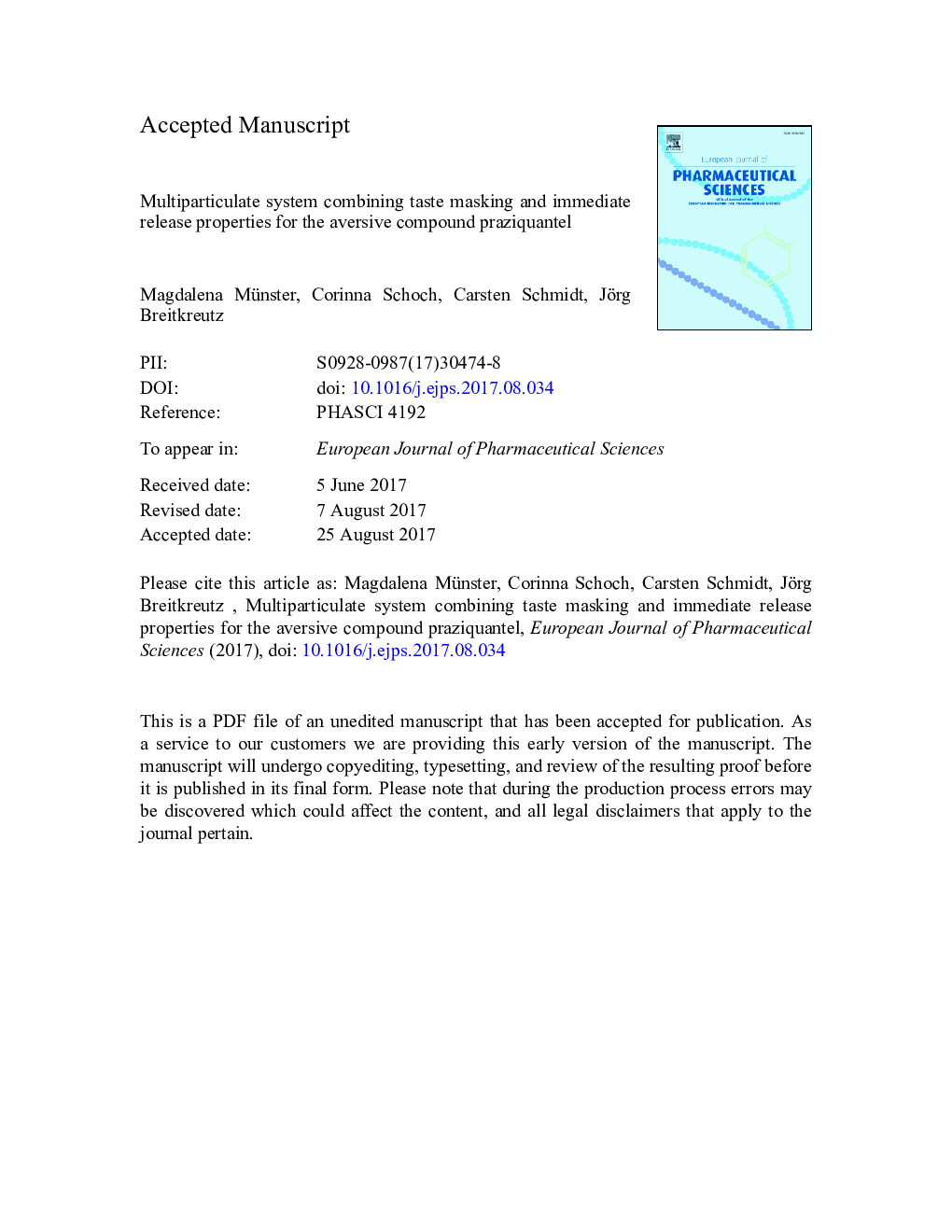 Multiparticulate system combining taste masking and immediate release properties for the aversive compound praziquantel