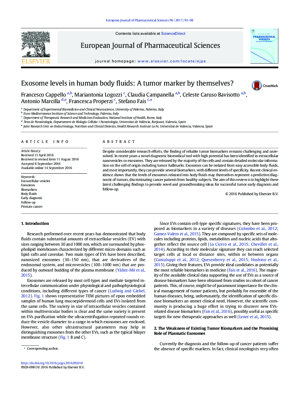 Exosome levels in human body fluids: A tumor marker by themselves?