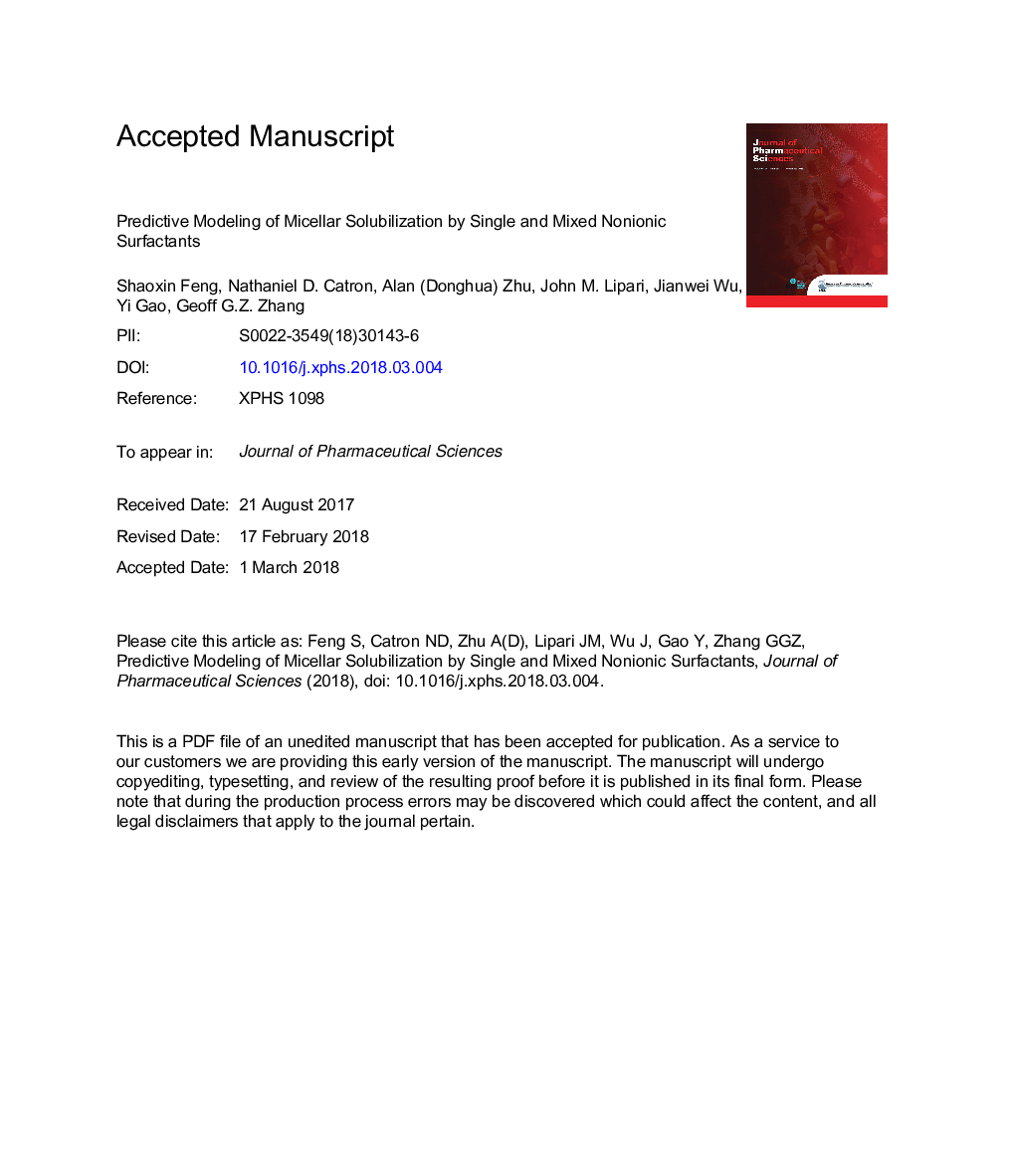 Predictive Modeling of Micellar Solubilization by Single and Mixed Nonionic Surfactants