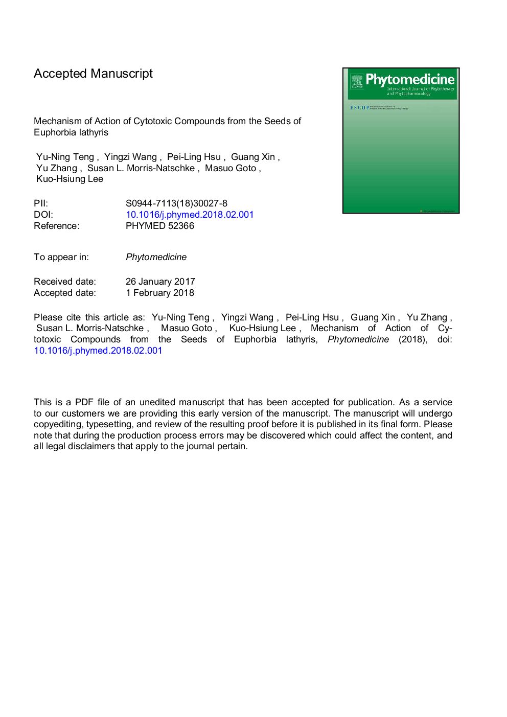 Mechanism of action of cytotoxic compounds from the seeds of Euphorbia lathyris