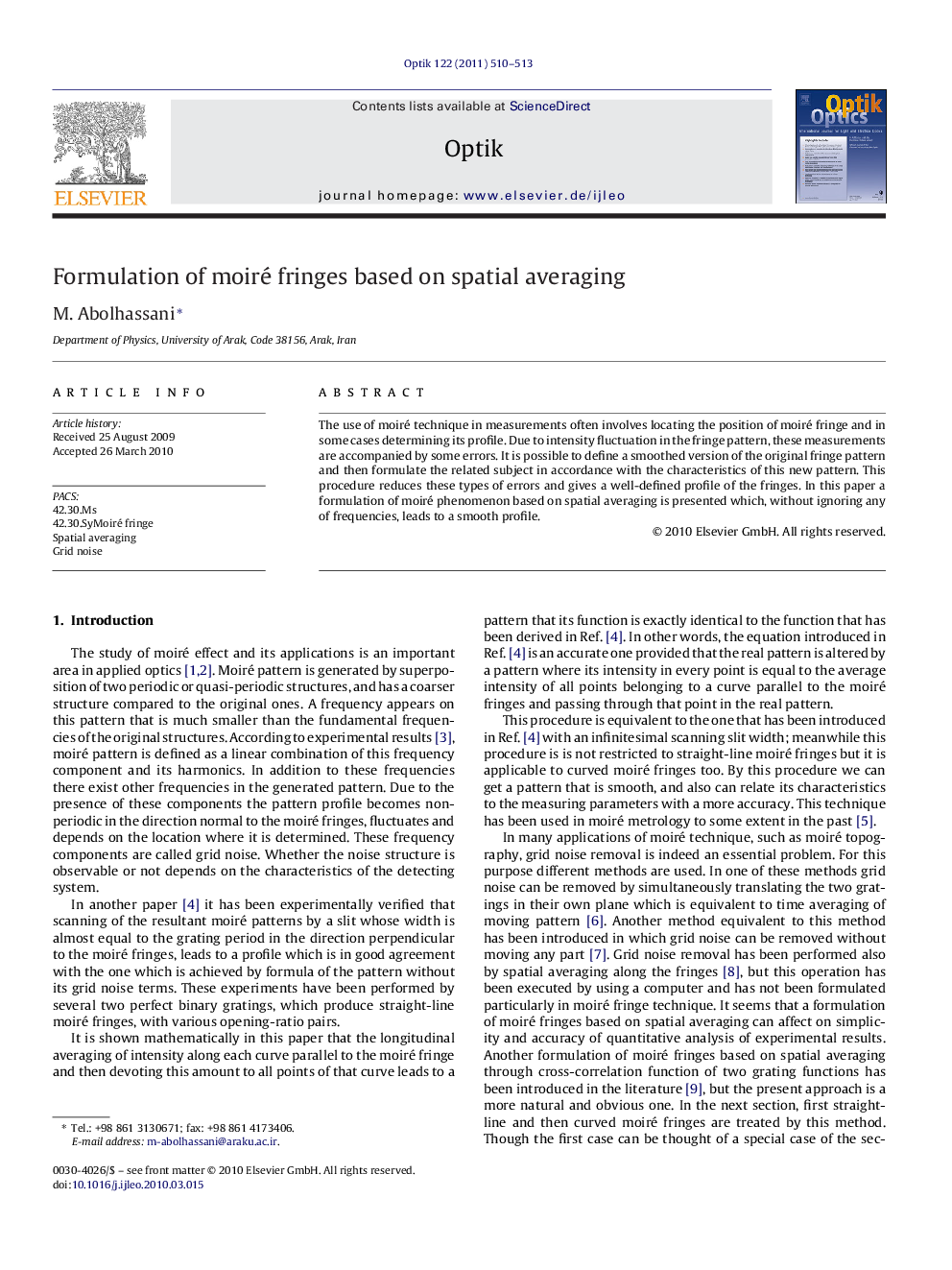 Formulation of moiré fringes based on spatial averaging