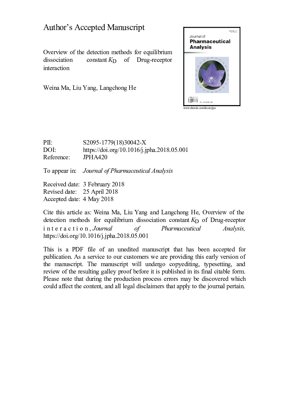 Overview of the detection methods for equilibrium dissociation constant KD of drug-receptor interaction