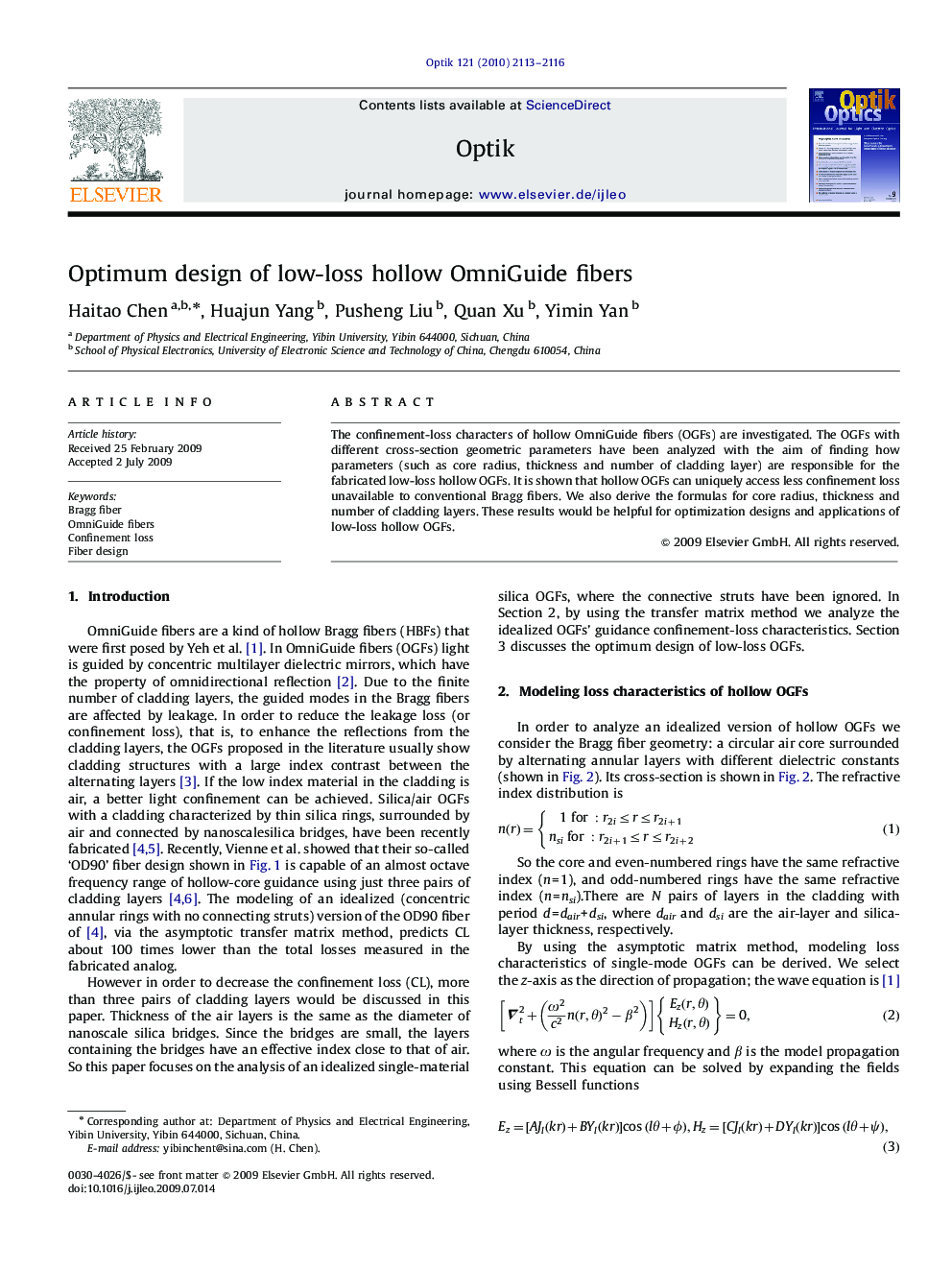 Optimum design of low-loss hollow OmniGuide fibers