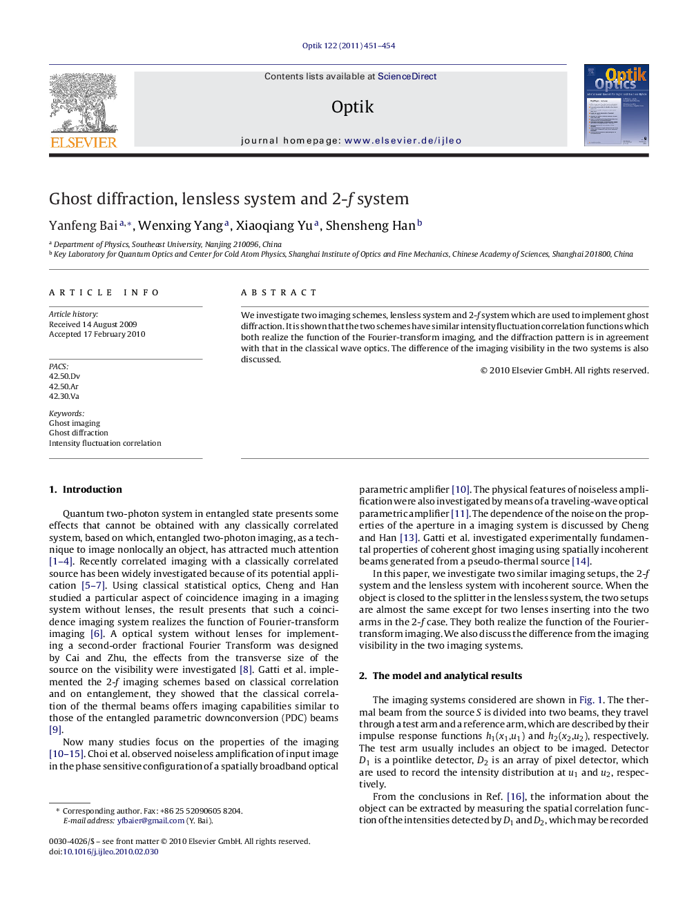 Ghost diffraction, lensless system and 2-f system
