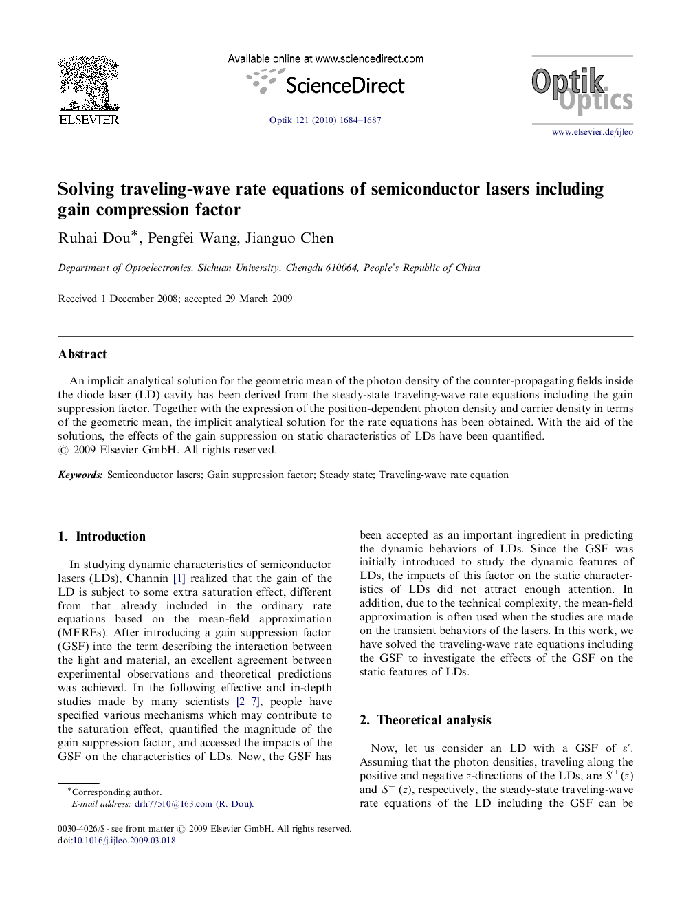 Solving traveling-wave rate equations of semiconductor lasers including gain compression factor