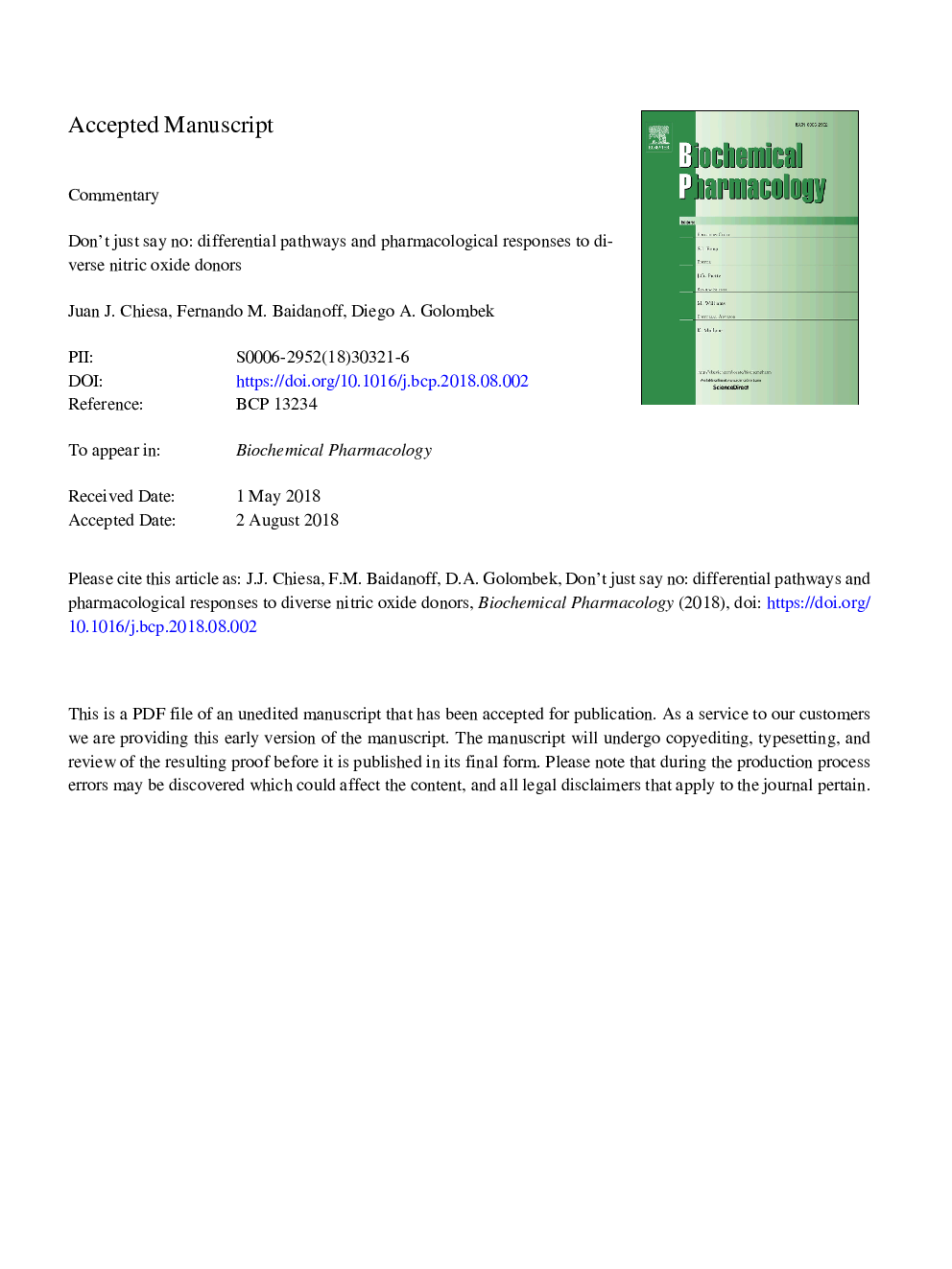 Don't just say no: Differential pathways and pharmacological responses to diverse nitric oxide donors