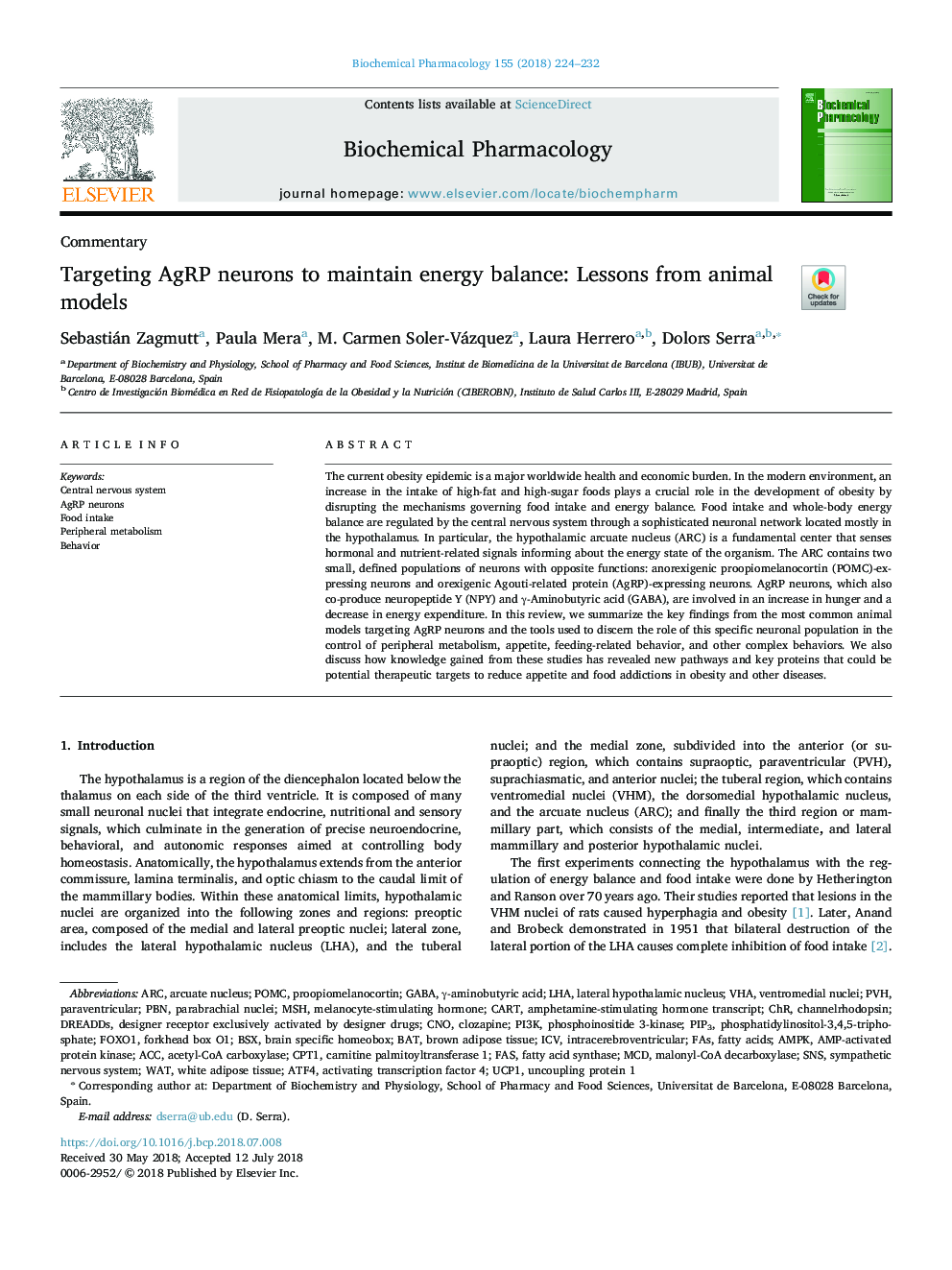 Targeting AgRP neurons to maintain energy balance: Lessons from animal models