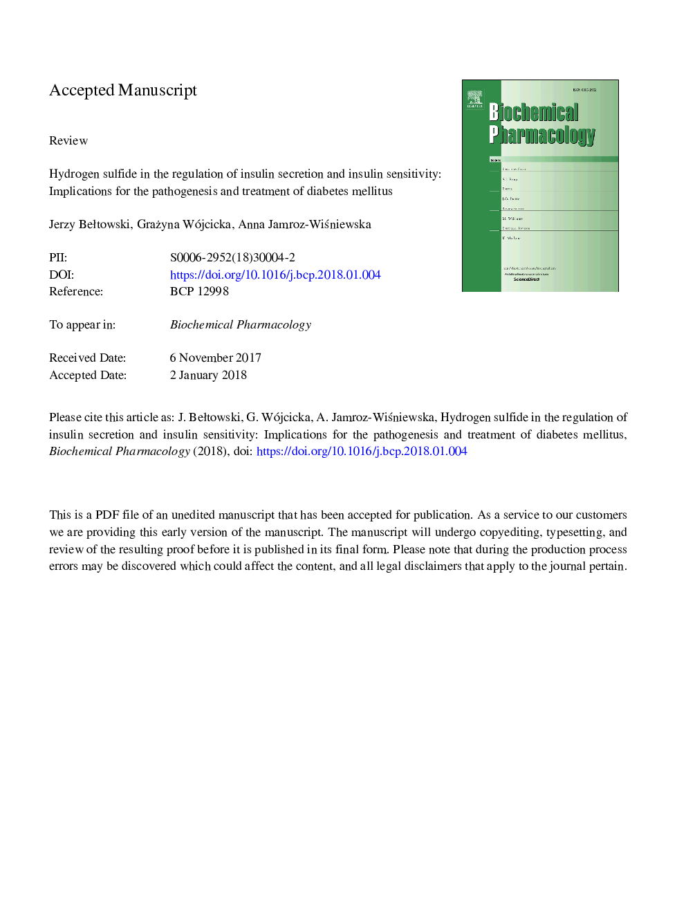 Hydrogen sulfide in the regulation of insulin secretion and insulin sensitivity: Implications for the pathogenesis and treatment of diabetes mellitus