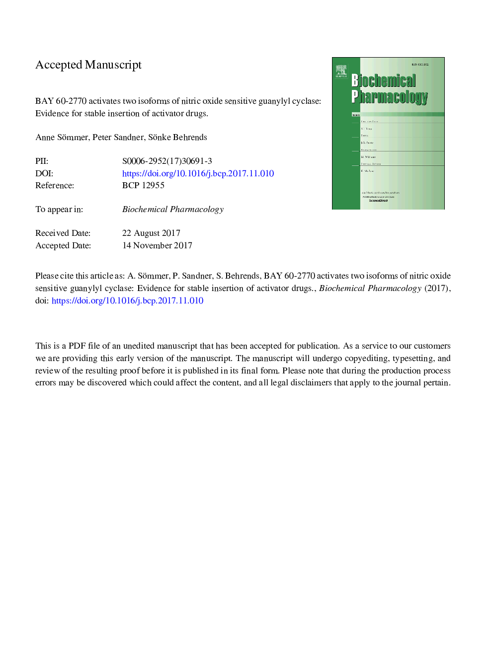 BAY 60-2770 activates two isoforms of nitric oxide sensitive guanylyl cyclase: Evidence for stable insertion of activator drugs