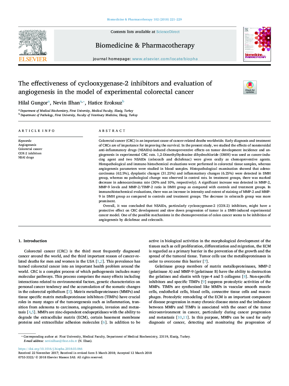 اثربخشی مهارکننده های سیکلوکوکسیژناز 2 و ارزیابی آنژیوژنز در مدل سرطان پروستات کولورکتال 