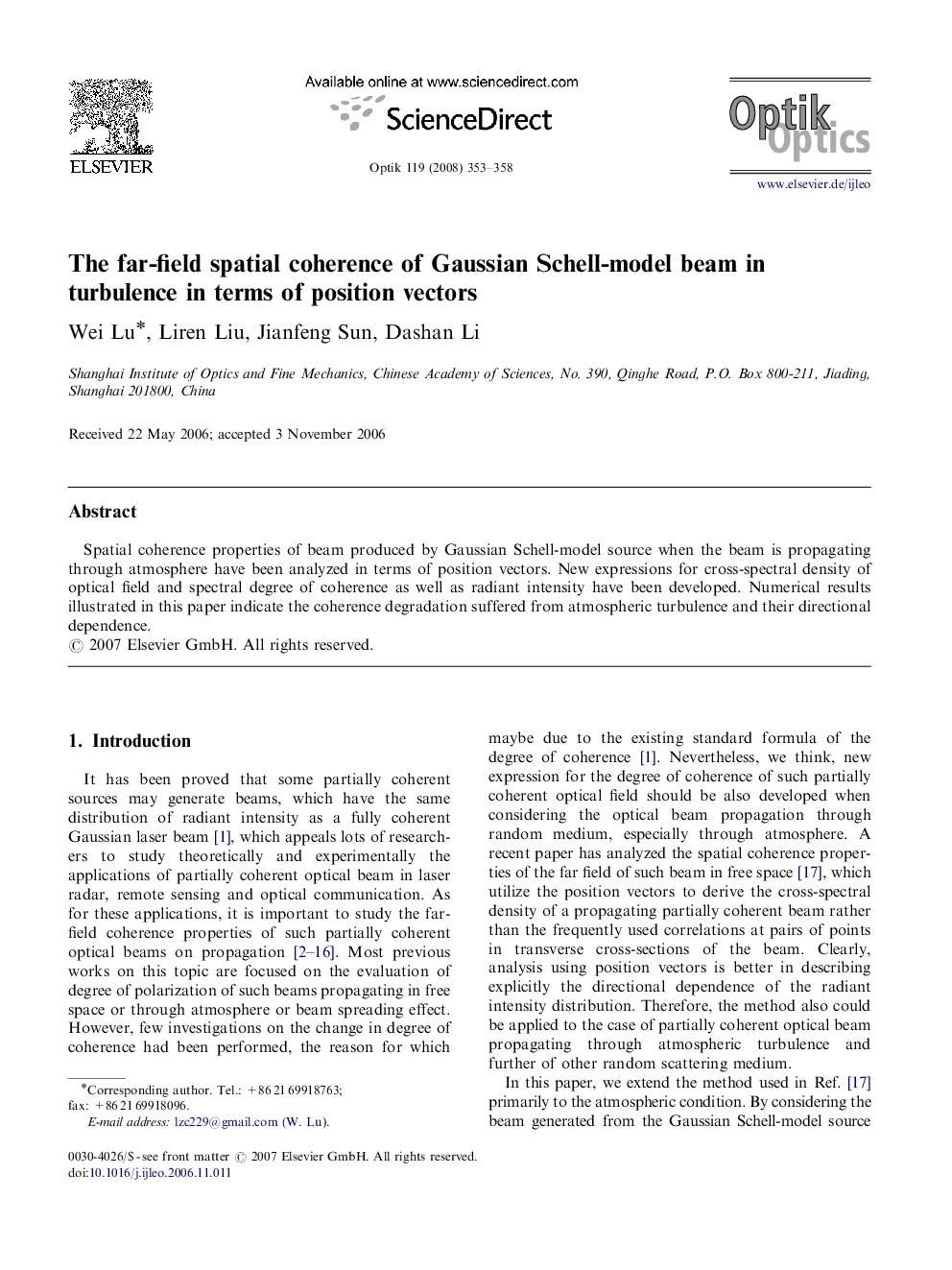 The far-field spatial coherence of Gaussian Schell-model beam in turbulence in terms of position vectors