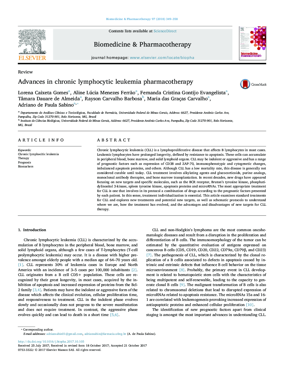 Advances in chronic lymphocytic leukemia pharmacotherapy