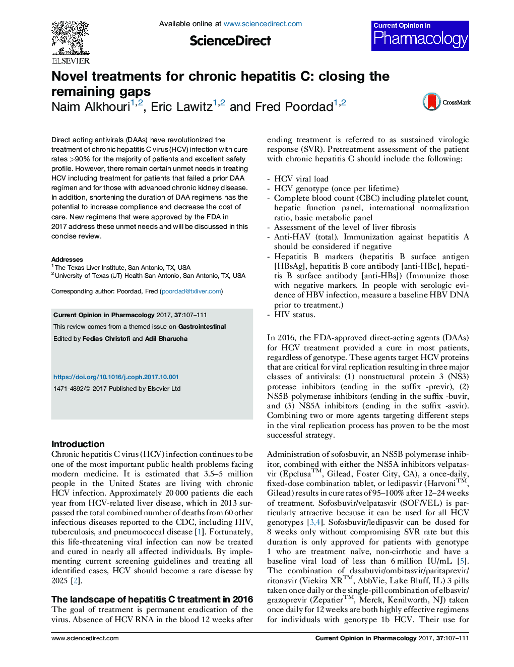 Novel treatments for chronic hepatitis C: closing the remaining gaps