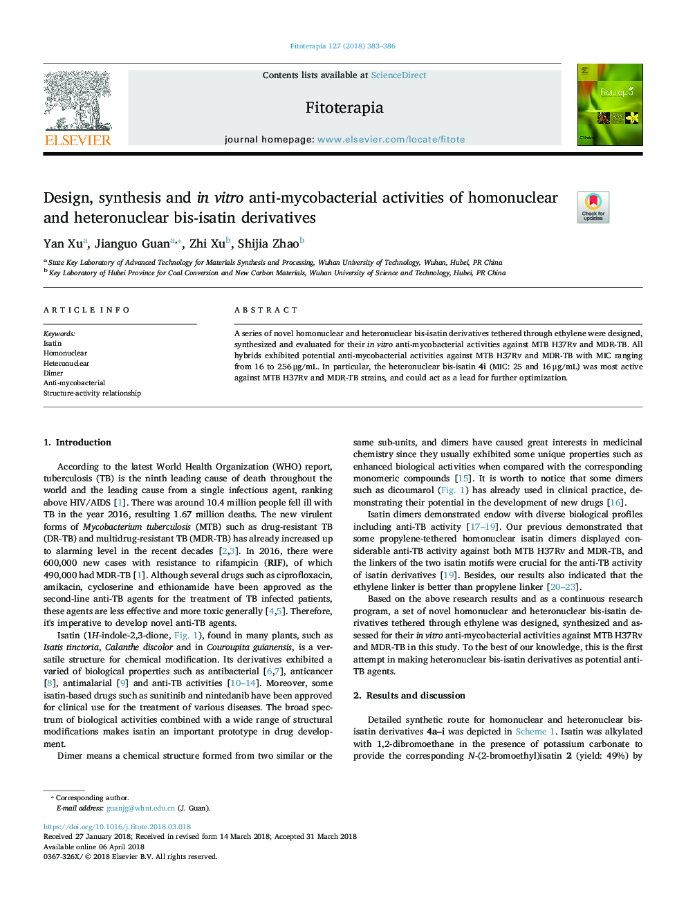 Design, synthesis and in vitro anti-mycobacterial activities of homonuclear and heteronuclear bis-isatin derivatives