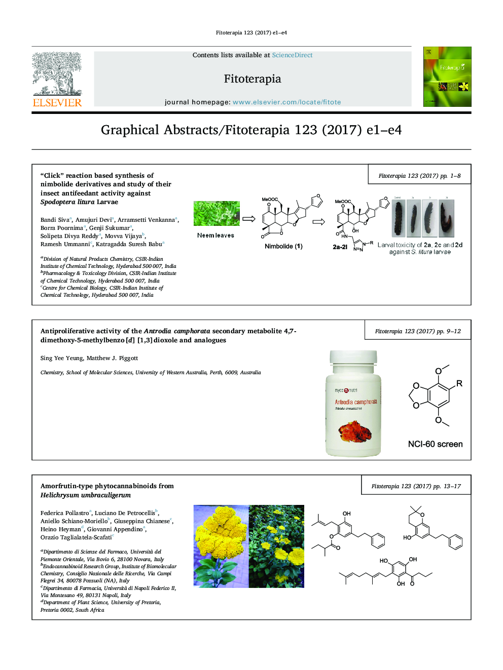 Graphical Abstract contents list