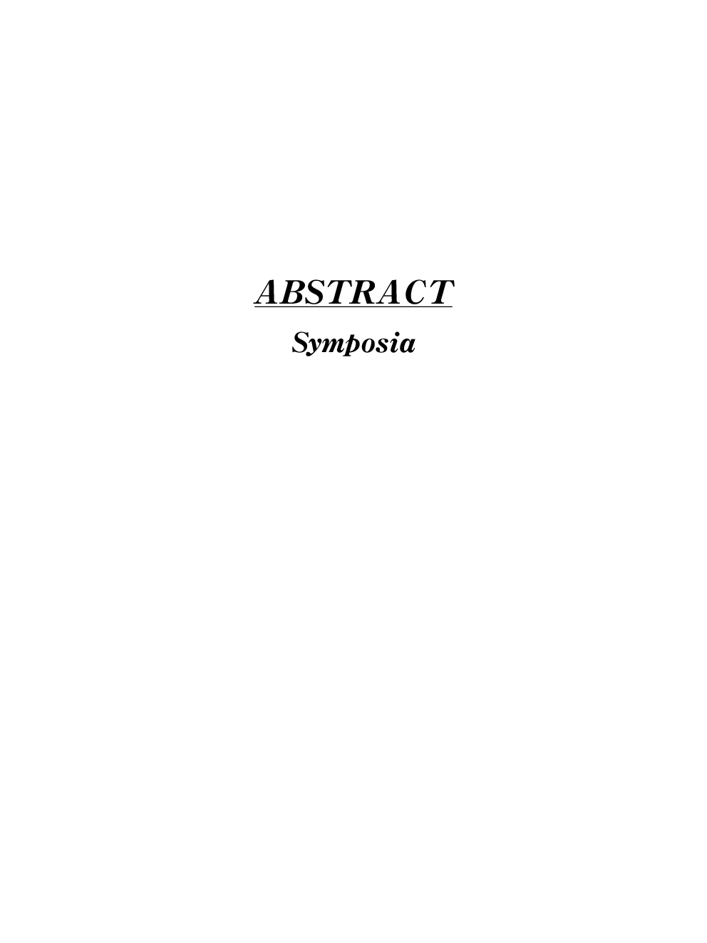 Symposia