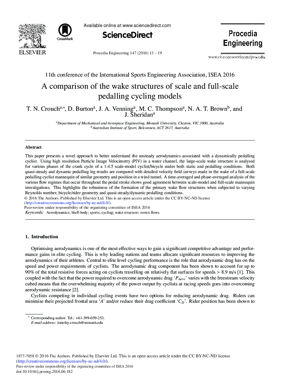 A Comparison of the Wake Structures of Scale and Full-scale Pedalling Cycling Models 