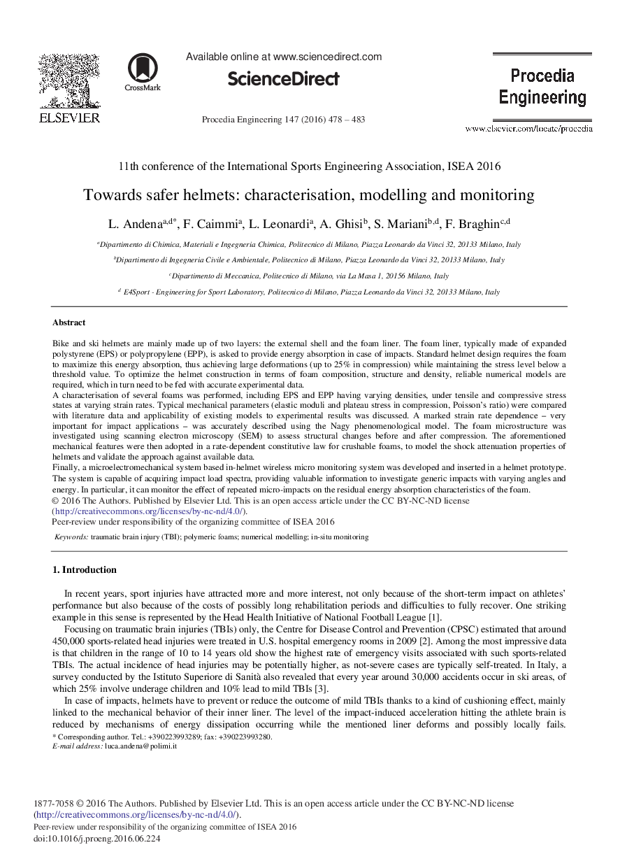 Towards Safer Helmets: Characterisation, Modelling and Monitoring