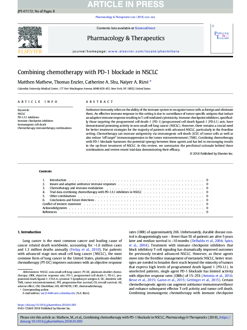 Combining chemotherapy with PD-1 blockade in NSCLC