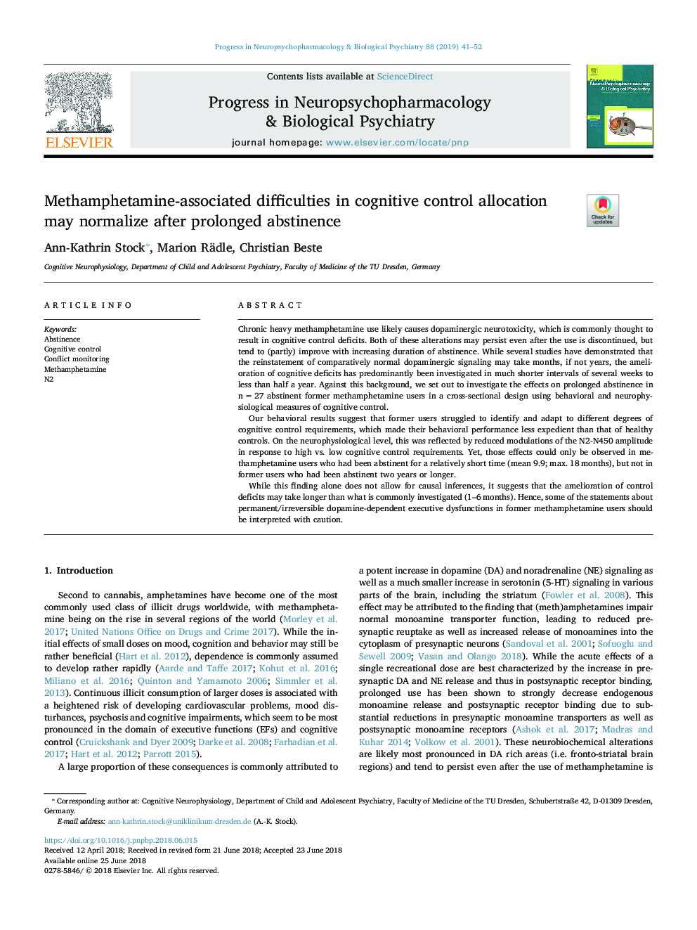 Methamphetamine-associated difficulties in cognitive control allocation may normalize after prolonged abstinence