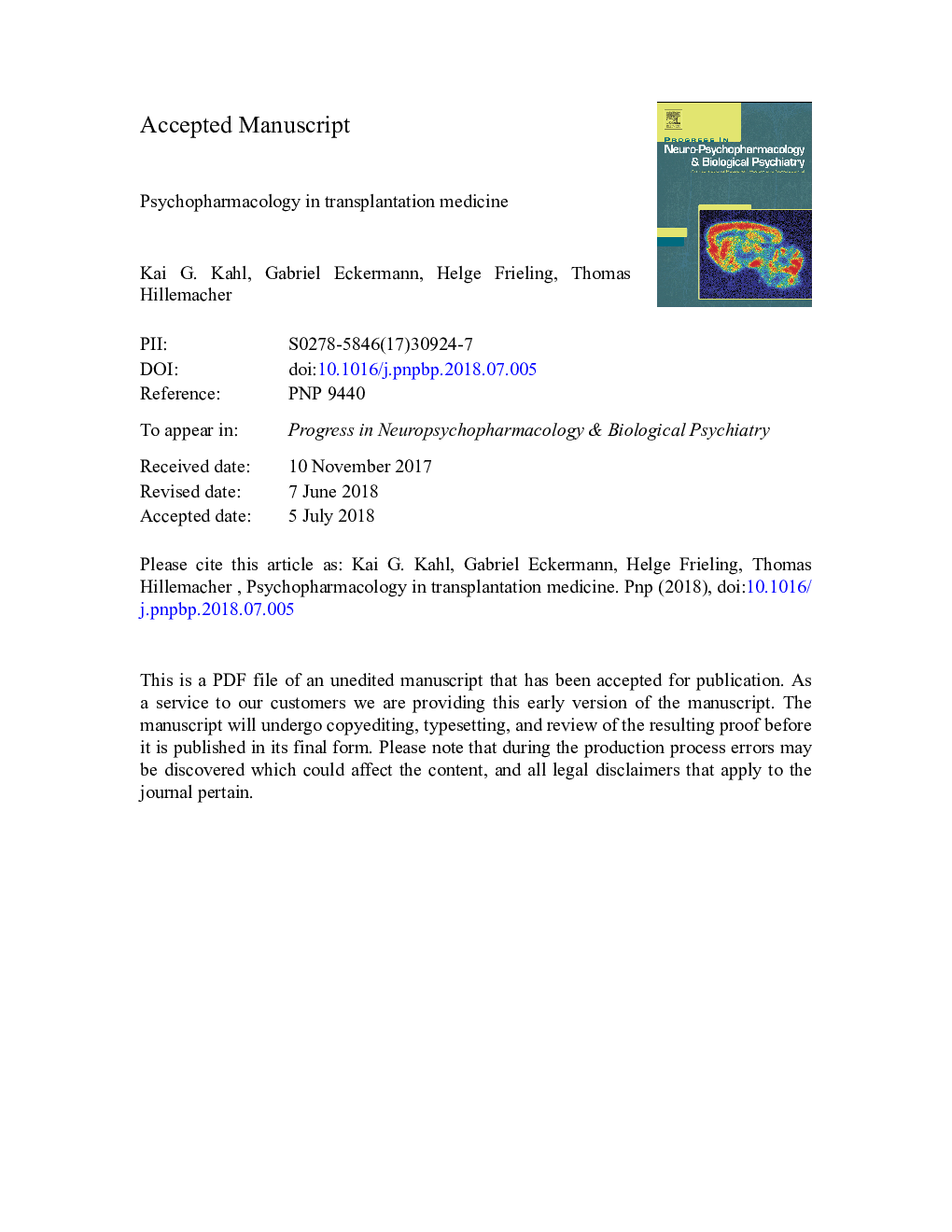 Psychopharmacology in transplantation medicine