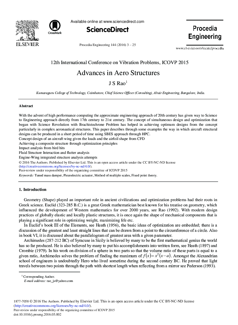 Advances in Aero Structures 