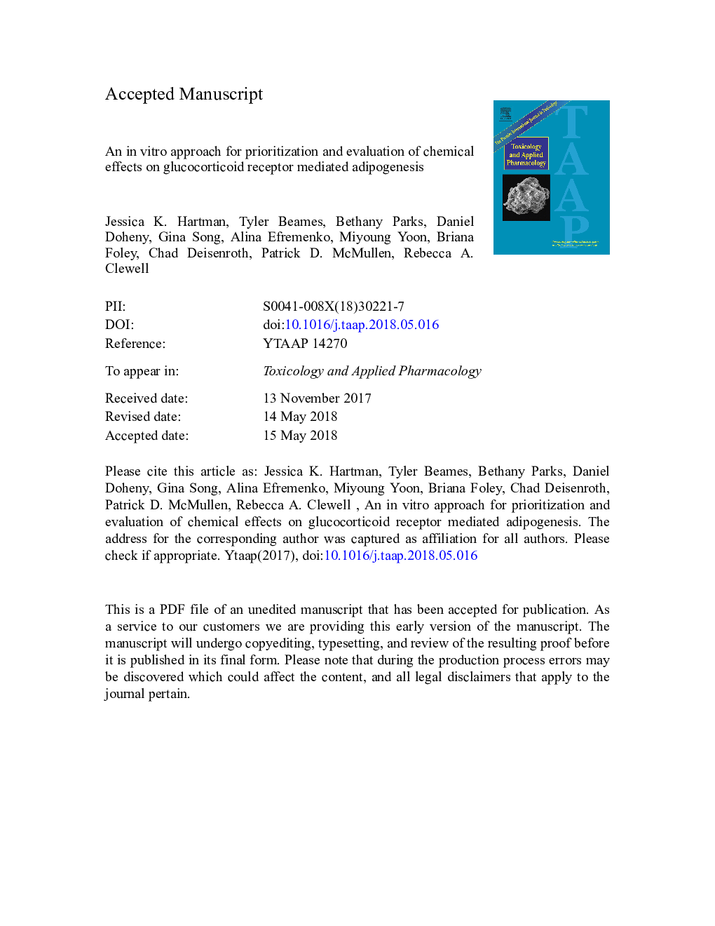 An in vitro approach for prioritization and evaluation of chemical effects on glucocorticoid receptor mediated adipogenesis