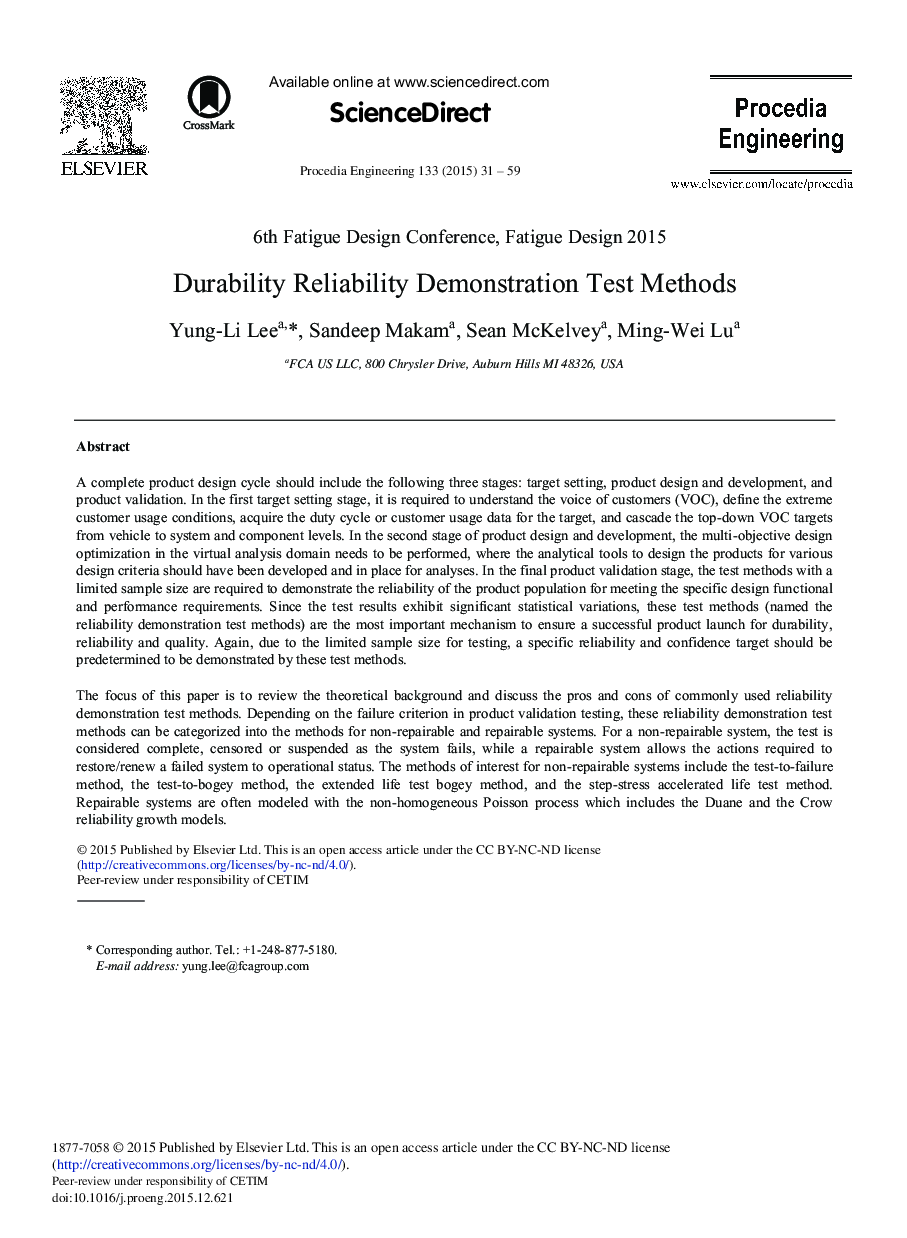 Durability Reliability Demonstration Test Methods 