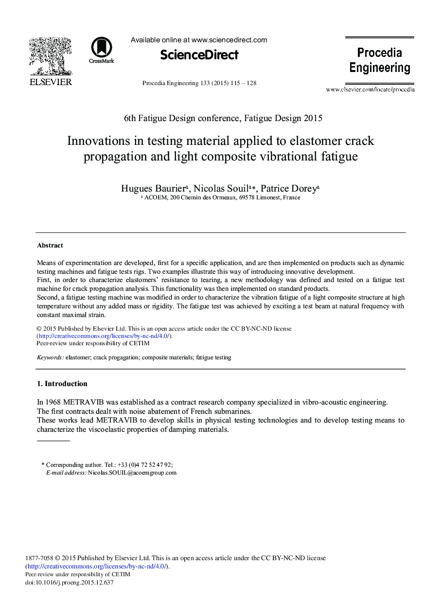 Innovations in Testing Material Applied to Elastomer Crack Propagation and Light Composite Vibrational Fatigue 