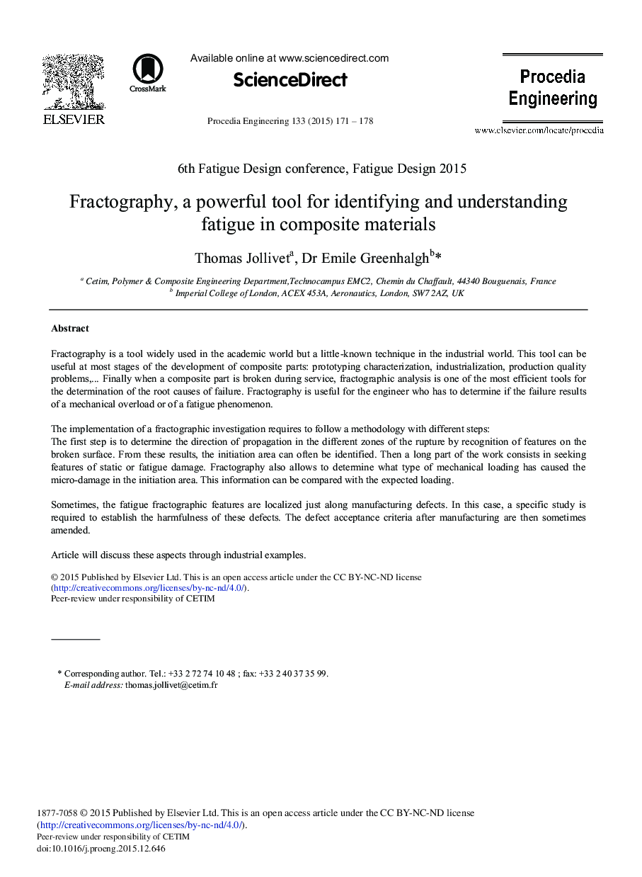 Fractography, a Powerful Tool for Identifying and Understanding Fatigue in Composite Materials 