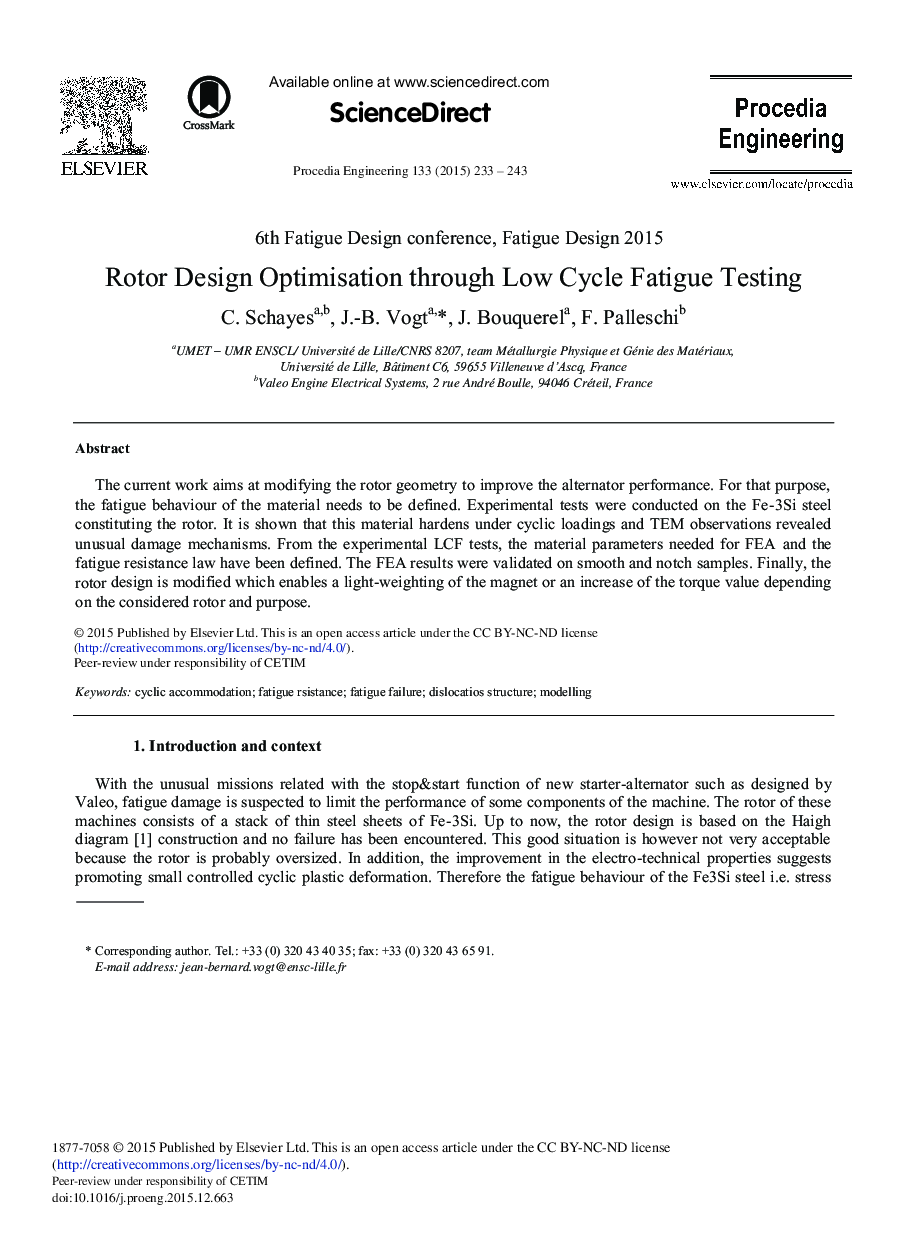 Rotor Design Optimisation through Low Cycle Fatigue Testing 