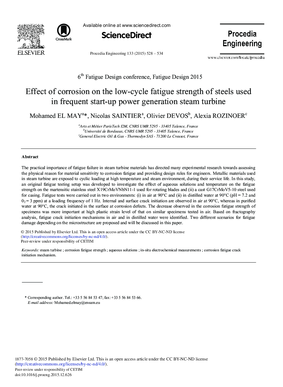 Effect of Corrosion on the Low-cycle Fatigue Strength of Steels used in Frequent Start-up Power Generation Steam Turbine 