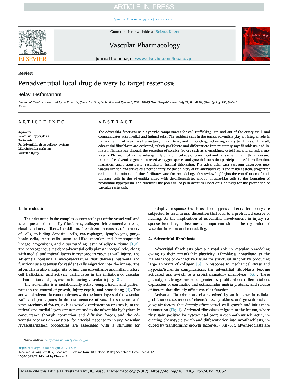 Periadventitial local drug delivery to target restenosis
