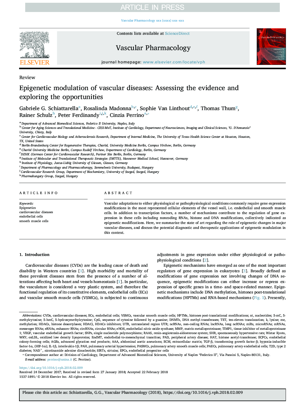 مدولاسیون اپیگنتیک بیماریهای عروقی: ارزیابی شواهد و بررسی فرصت ها 