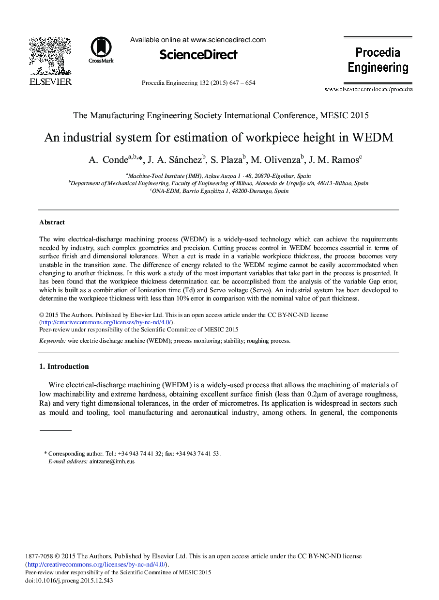 An Industrial System for Estimation of Workpiece Height in WEDM 