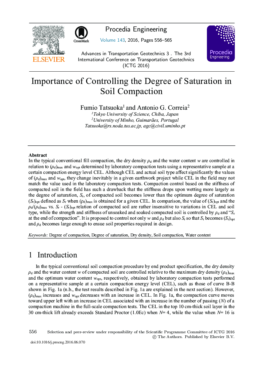 Importance of Controlling the Degree of Saturation in Soil Compaction 