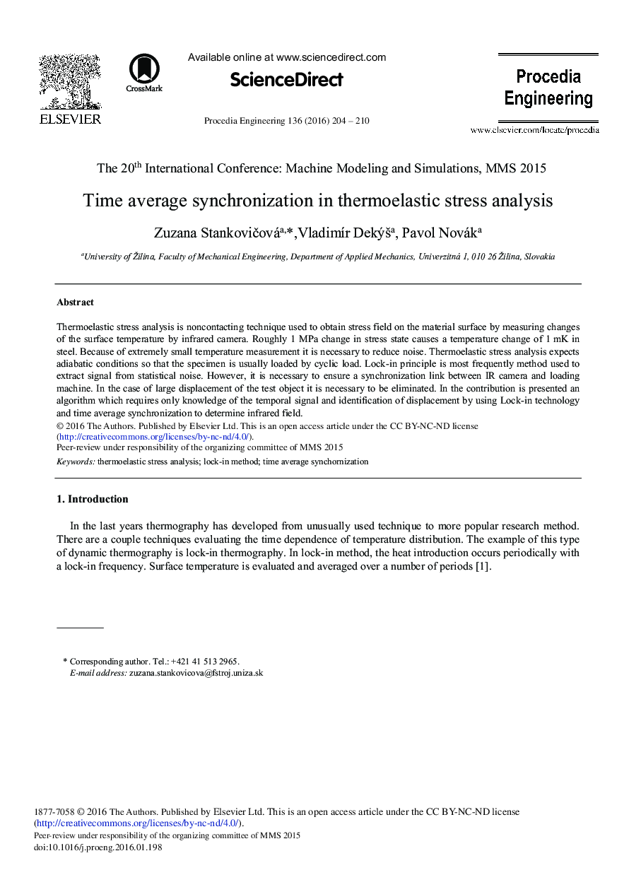 Time Average Synchronization in Thermoelastic Stress Analysis 