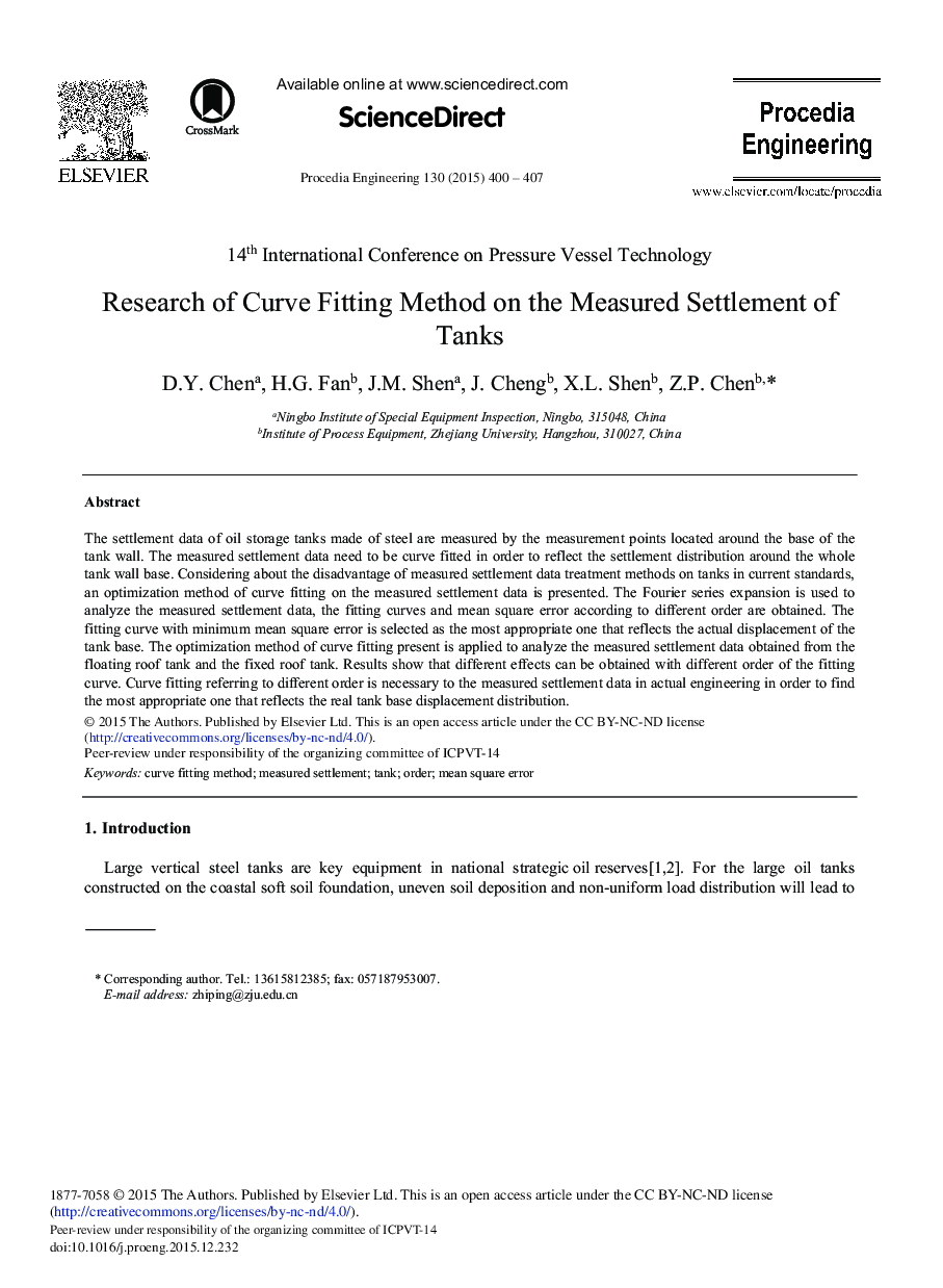 Research of Curve Fitting Method on the Measured Settlement of Tanks 
