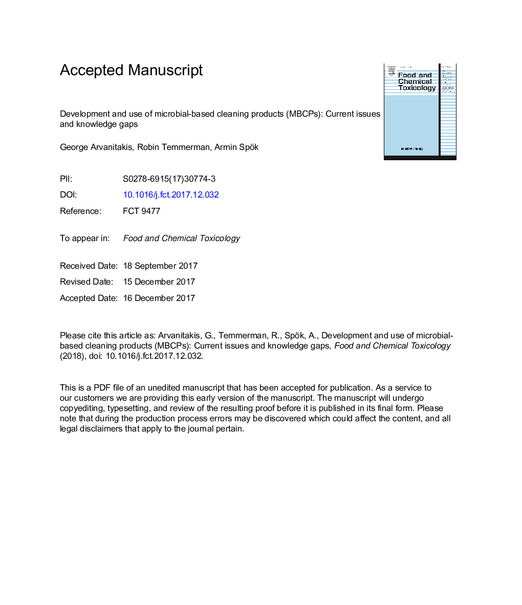 Development and use of microbial-based cleaning products (MBCPs): Current issues and knowledge gaps