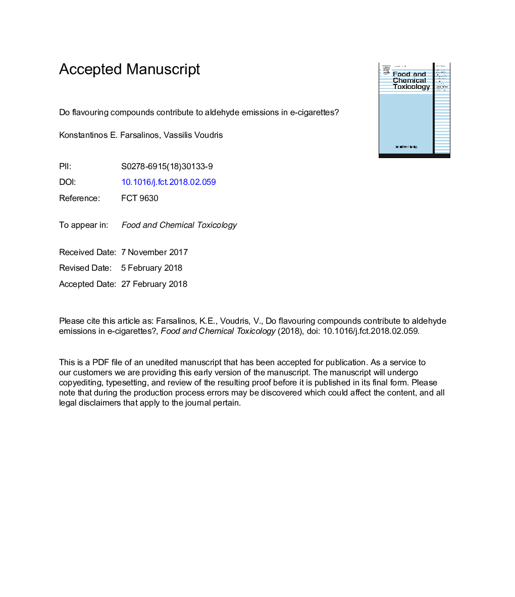 Do flavouring compounds contribute to aldehyde emissions in e-cigarettes?