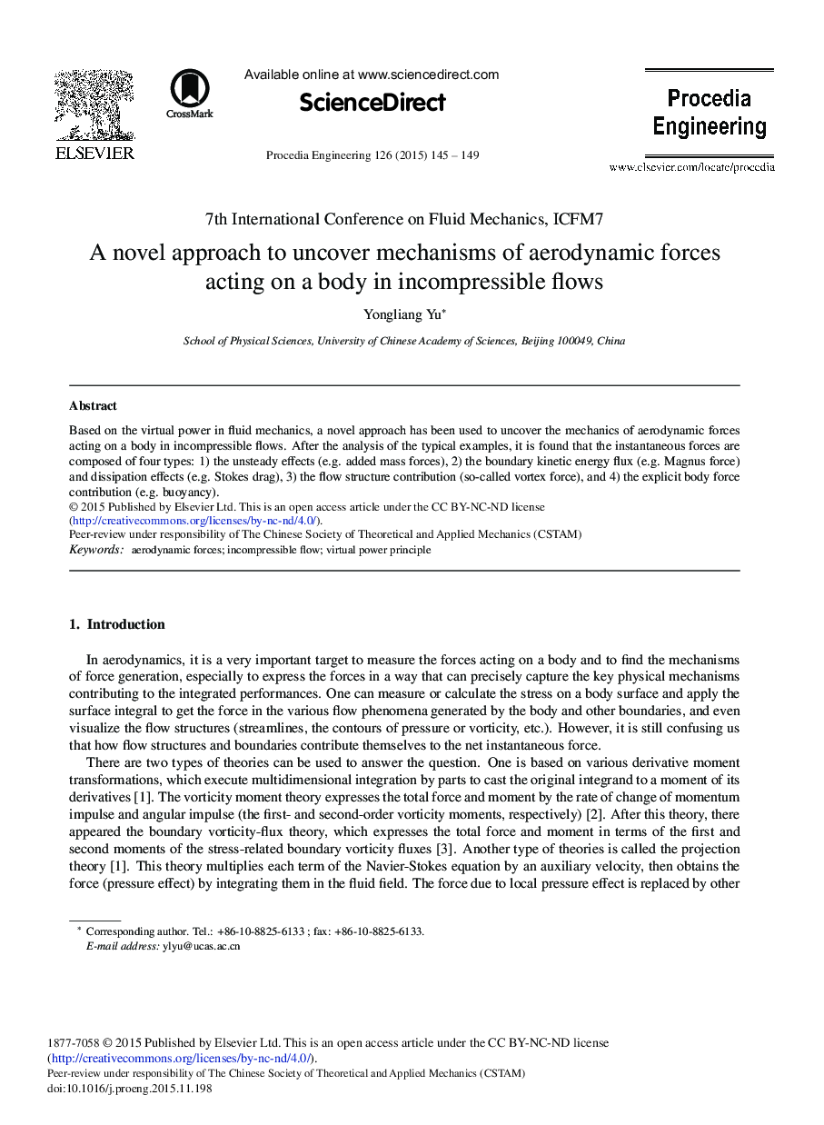 A Novel Approach to Uncover Mechanisms of Aerodynamic Forces Acting on a Body in Incompressible Flows 