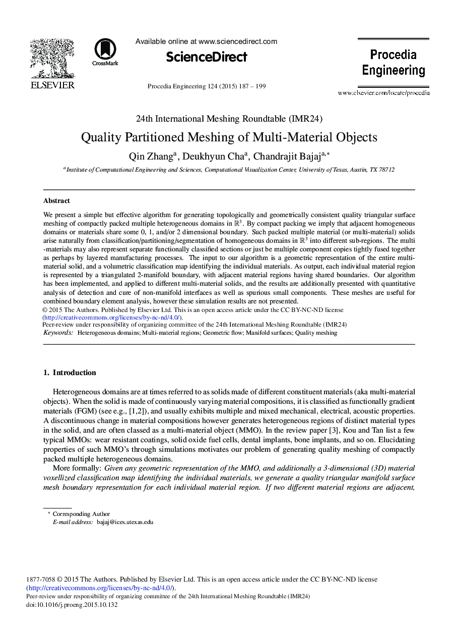 Quality Partitioned Meshing of Multi-material Objects 