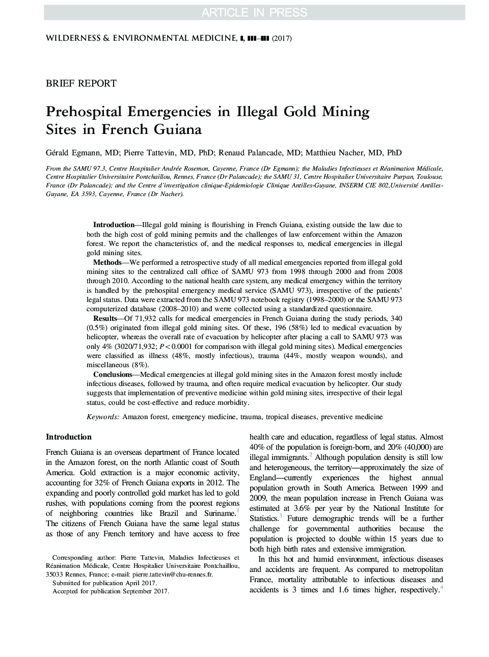 اورژانس پیش از زایمان در غیر قانونی سایت های معدن طلا در گینه فرانسه 