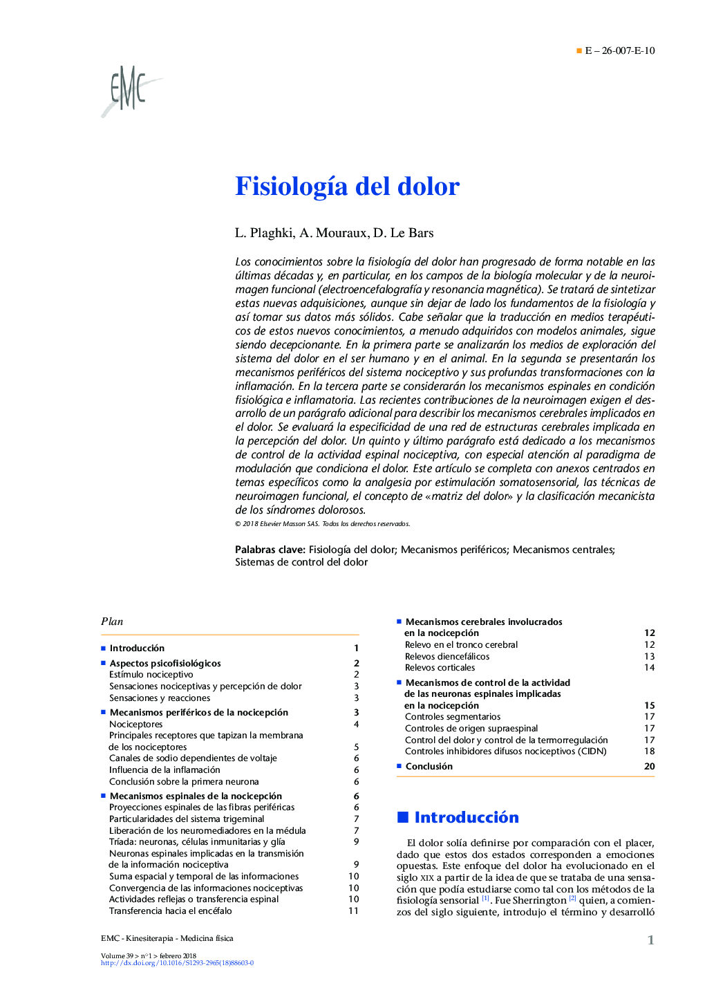 FisiologÃ­a del dolor