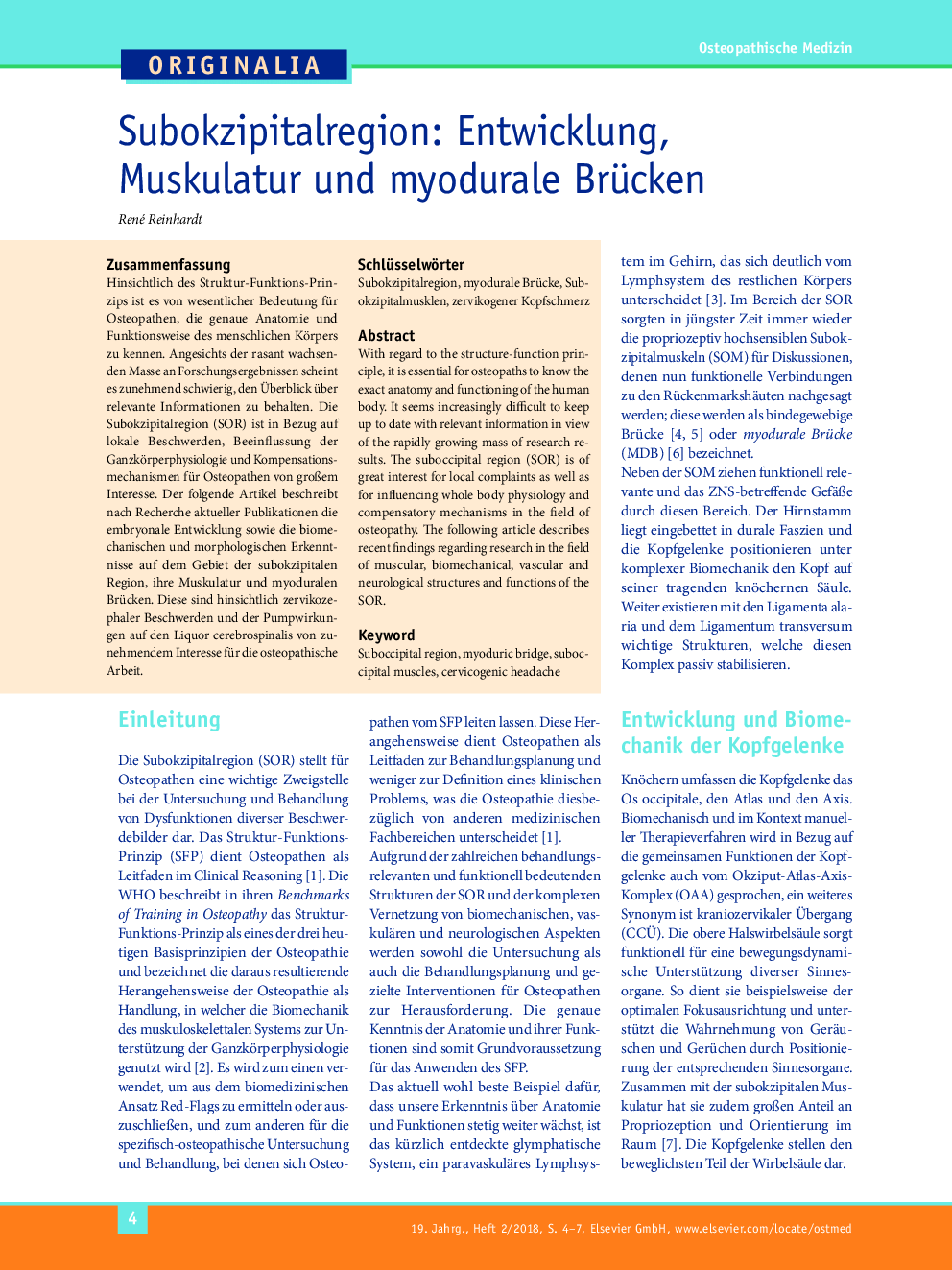 Subokzipitalregion: Entwicklung, Muskulatur und myodurale Brücken