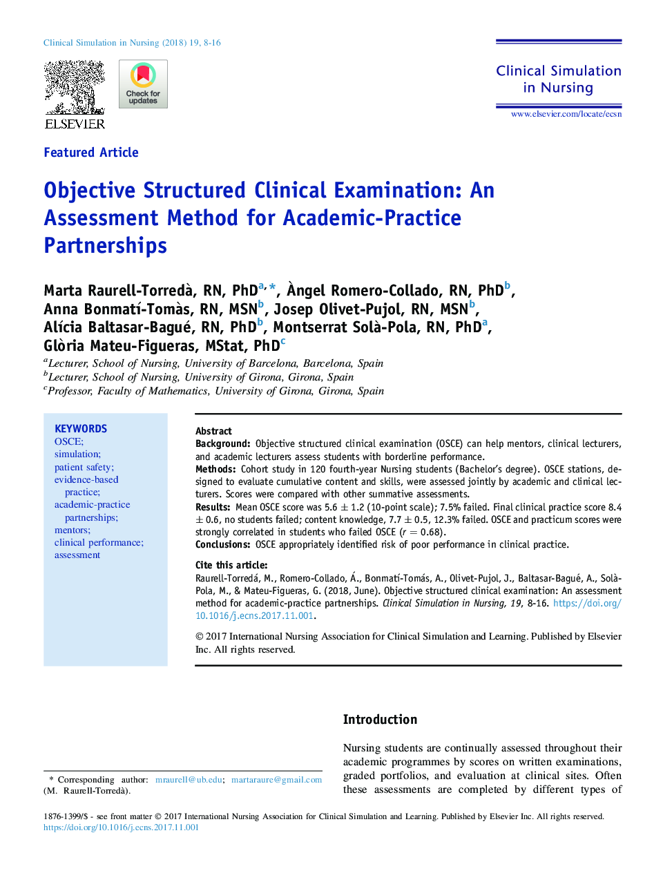 Objective Structured Clinical Examination: An Assessment Method for Academic-Practice Partnerships