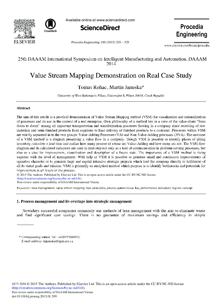 Value Stream Mapping Demonstration on Real Case Study 