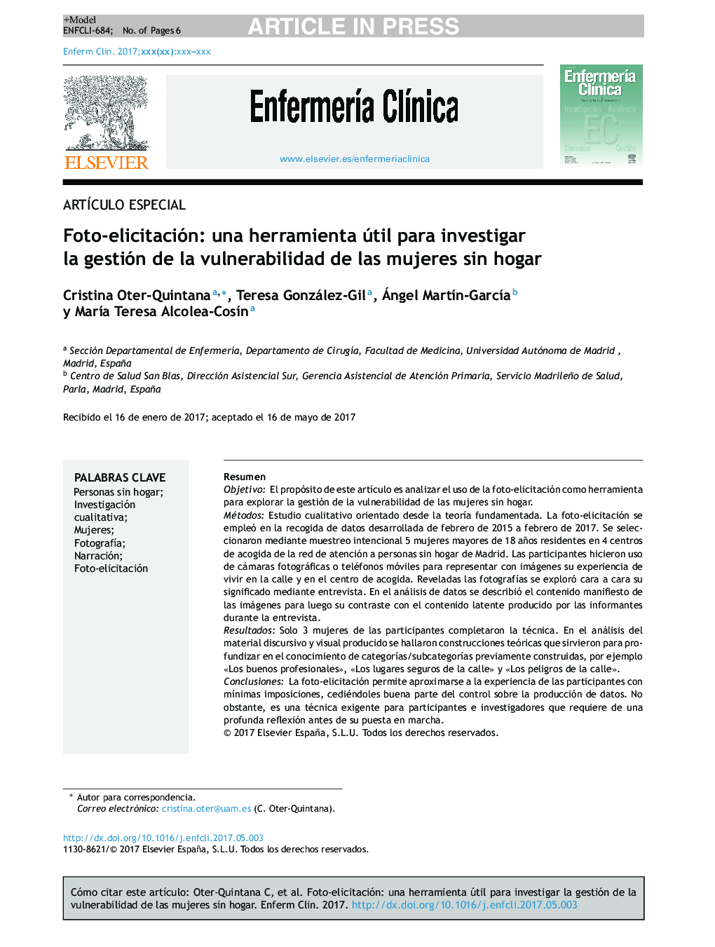 Foto-elicitación: una herramienta útil para investigar la gestión de la vulnerabilidad de las mujeres sin hogar