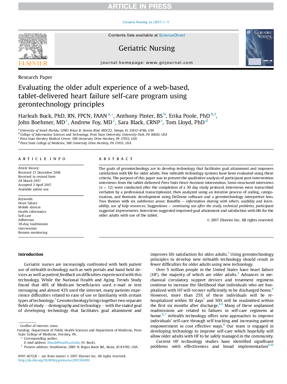 Evaluating the older adult experience of a web-based, tablet-delivered heart failure self-care program using gerontechnology principles